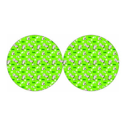 Cartoon Daisy And Cow Pattern Print Car Coasters