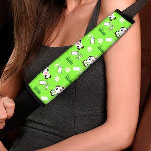 Cartoon Daisy And Cow Pattern Print Car Seat Belt Covers