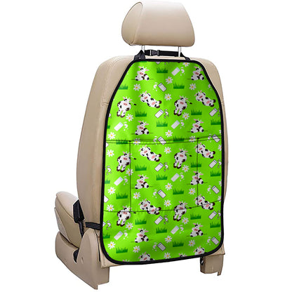 Cartoon Daisy And Cow Pattern Print Car Seat Organizers