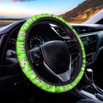 Cartoon Daisy And Cow Pattern Print Car Steering Wheel Cover