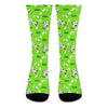 Cartoon Daisy And Cow Pattern Print Crew Socks