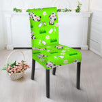Cartoon Daisy And Cow Pattern Print Dining Chair Slipcover