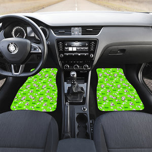 Cartoon Daisy And Cow Pattern Print Front and Back Car Floor Mats