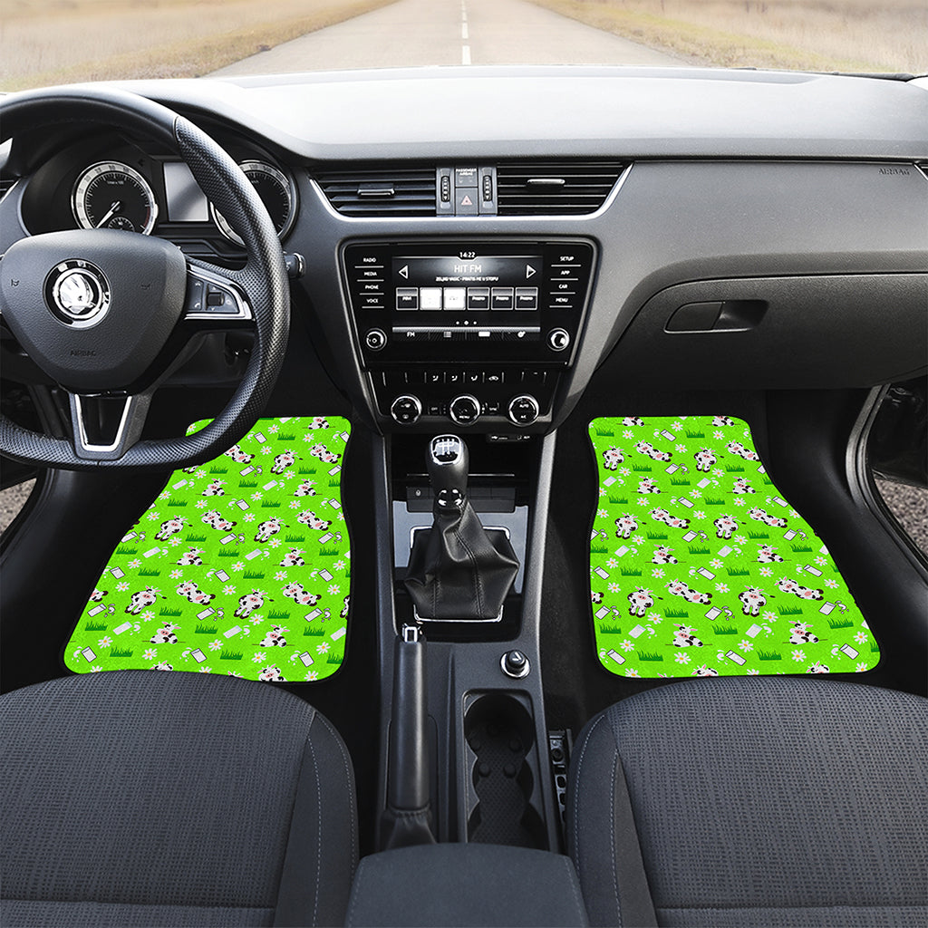 Cartoon Daisy And Cow Pattern Print Front Car Floor Mats