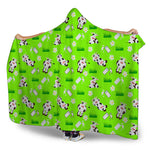 Cartoon Daisy And Cow Pattern Print Hooded Blanket