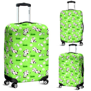 Cartoon Daisy And Cow Pattern Print Luggage Cover GearFrost