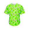 Cartoon Daisy And Cow Pattern Print Men's Baseball Jersey