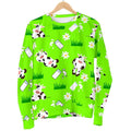 Cartoon Daisy And Cow Pattern Print Men's Crewneck Sweatshirt