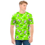 Cartoon Daisy And Cow Pattern Print Men's T-Shirt