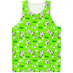 Cartoon Daisy And Cow Pattern Print Men's Tank Top