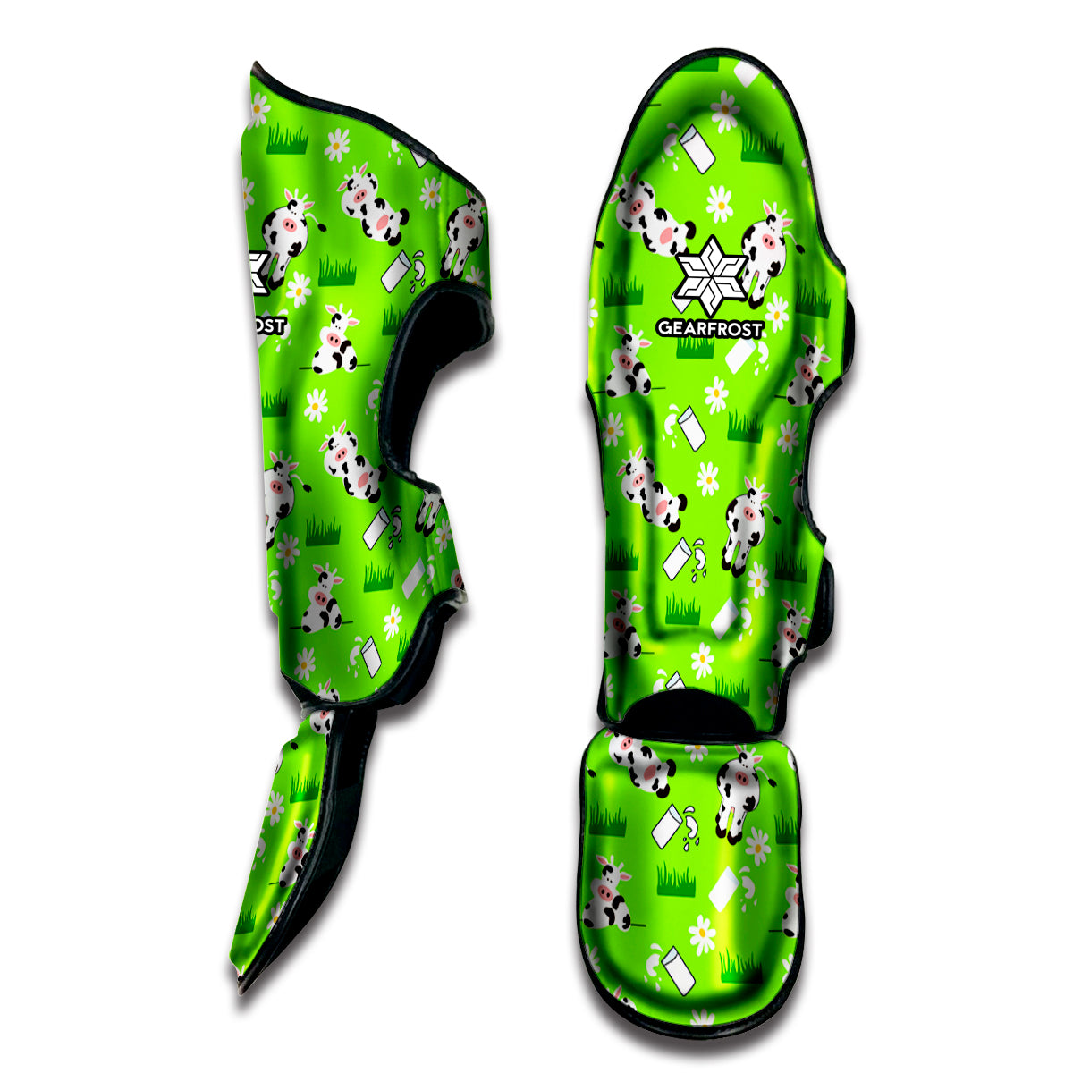 Cartoon Daisy And Cow Pattern Print Muay Thai Shin Guard