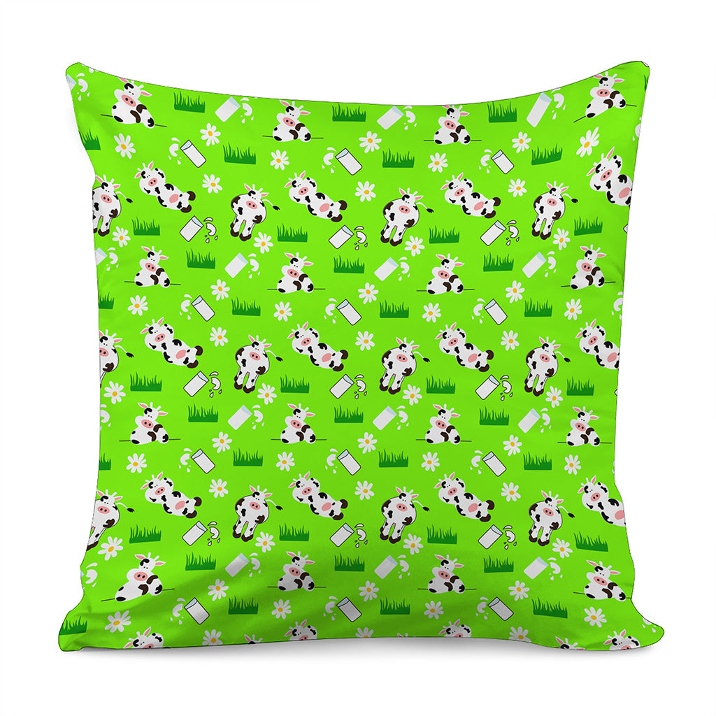 Cartoon Daisy And Cow Pattern Print Pillow Cover