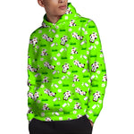 Cartoon Daisy And Cow Pattern Print Pullover Hoodie