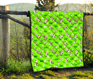 Cartoon Daisy And Cow Pattern Print Quilt