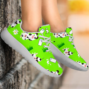 Cartoon Daisy And Cow Pattern Print Sport Shoes GearFrost