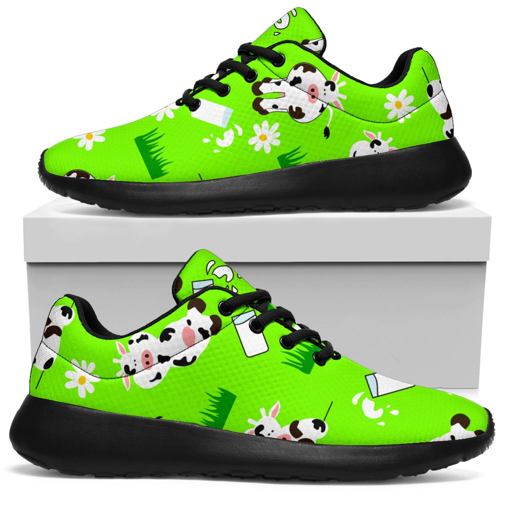 Cartoon Daisy And Cow Pattern Print Sport Shoes GearFrost