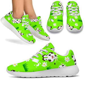 Cartoon Daisy And Cow Pattern Print Sport Shoes GearFrost