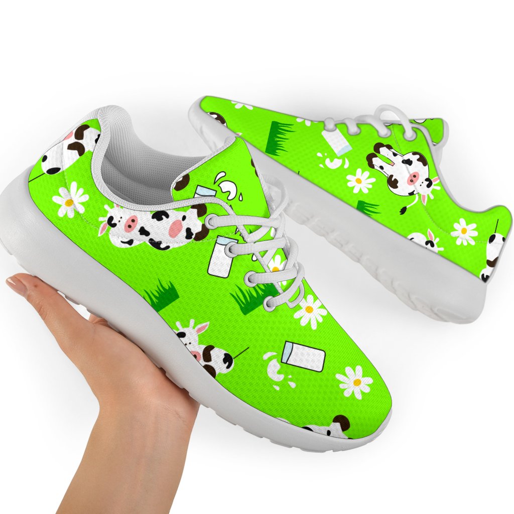 Cartoon Daisy And Cow Pattern Print Sport Shoes GearFrost