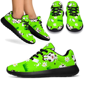 Cartoon Daisy And Cow Pattern Print Sport Shoes GearFrost