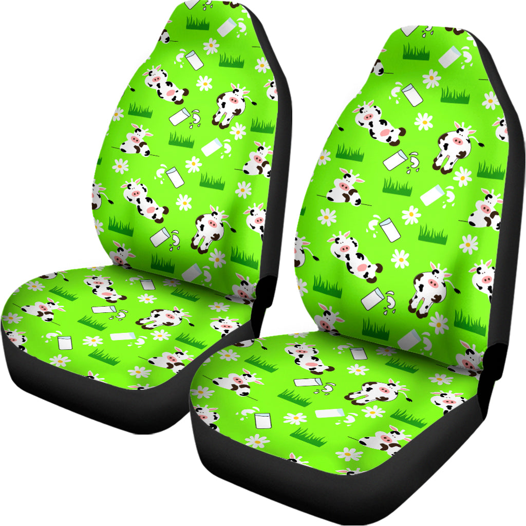 Cartoon Daisy And Cow Pattern Print Universal Fit Car Seat Covers