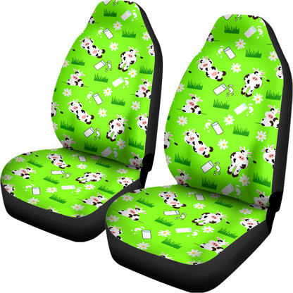 Cartoon Daisy And Cow Pattern Print Universal Fit Car Seat Covers
