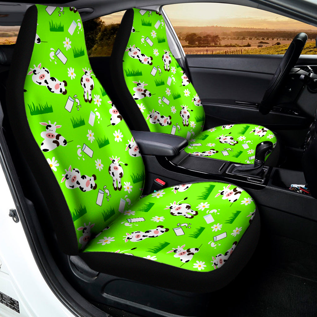 Cartoon Daisy And Cow Pattern Print Universal Fit Car Seat Covers
