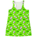 Cartoon Daisy And Cow Pattern Print Women's Racerback Tank Top
