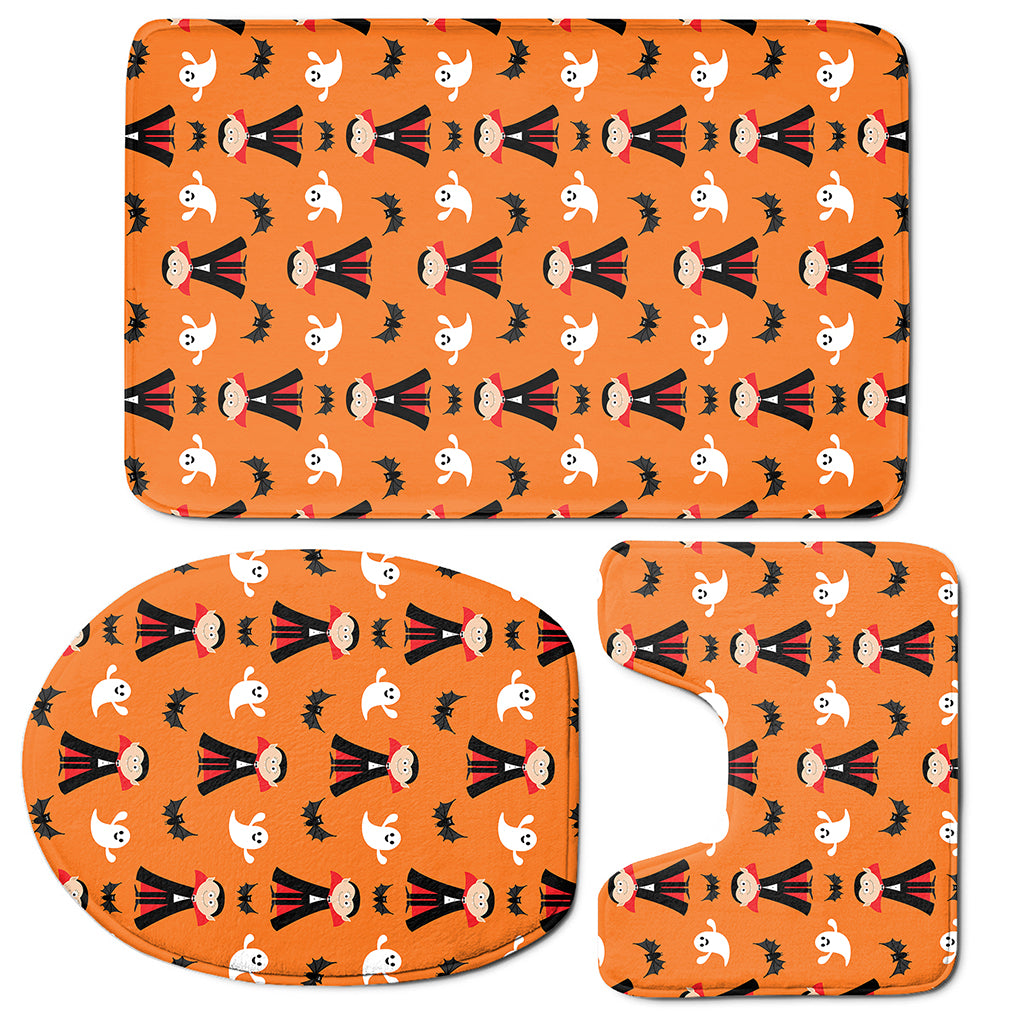 Cartoon Dracula Pattern Print 3 Piece Bath Mat Set