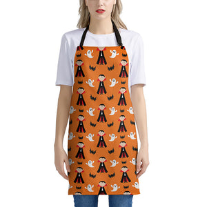 Cartoon Dracula Pattern Print Apron