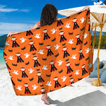 Cartoon Dracula Pattern Print Beach Sarong Wrap