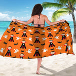 Cartoon Dracula Pattern Print Beach Sarong Wrap