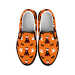 Cartoon Dracula Pattern Print Black Slip On Shoes