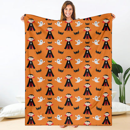 Cartoon Dracula Pattern Print Blanket