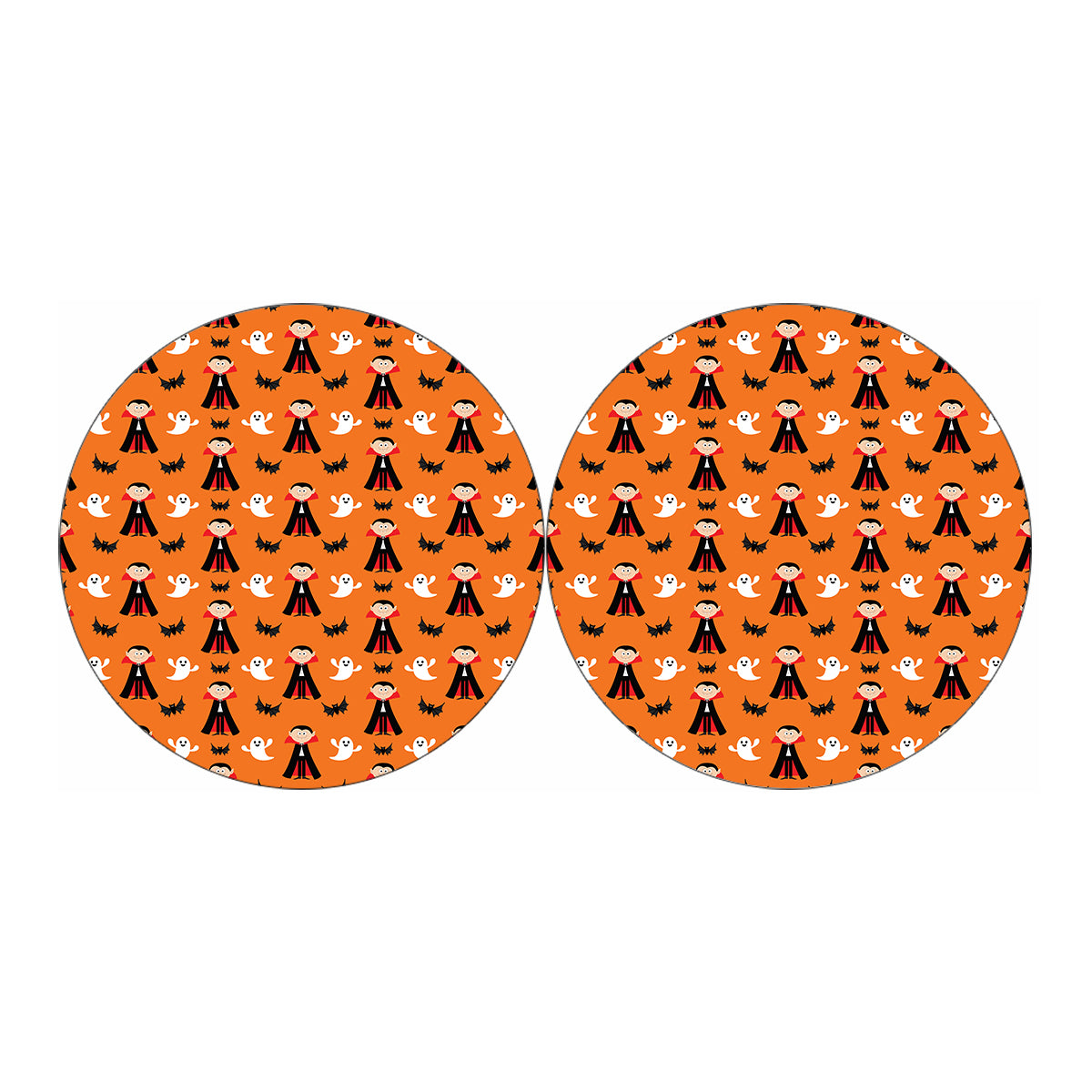 Cartoon Dracula Pattern Print Car Coasters