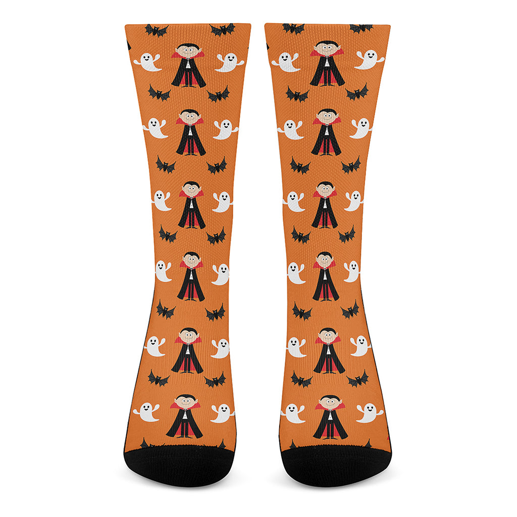 Cartoon Dracula Pattern Print Crew Socks