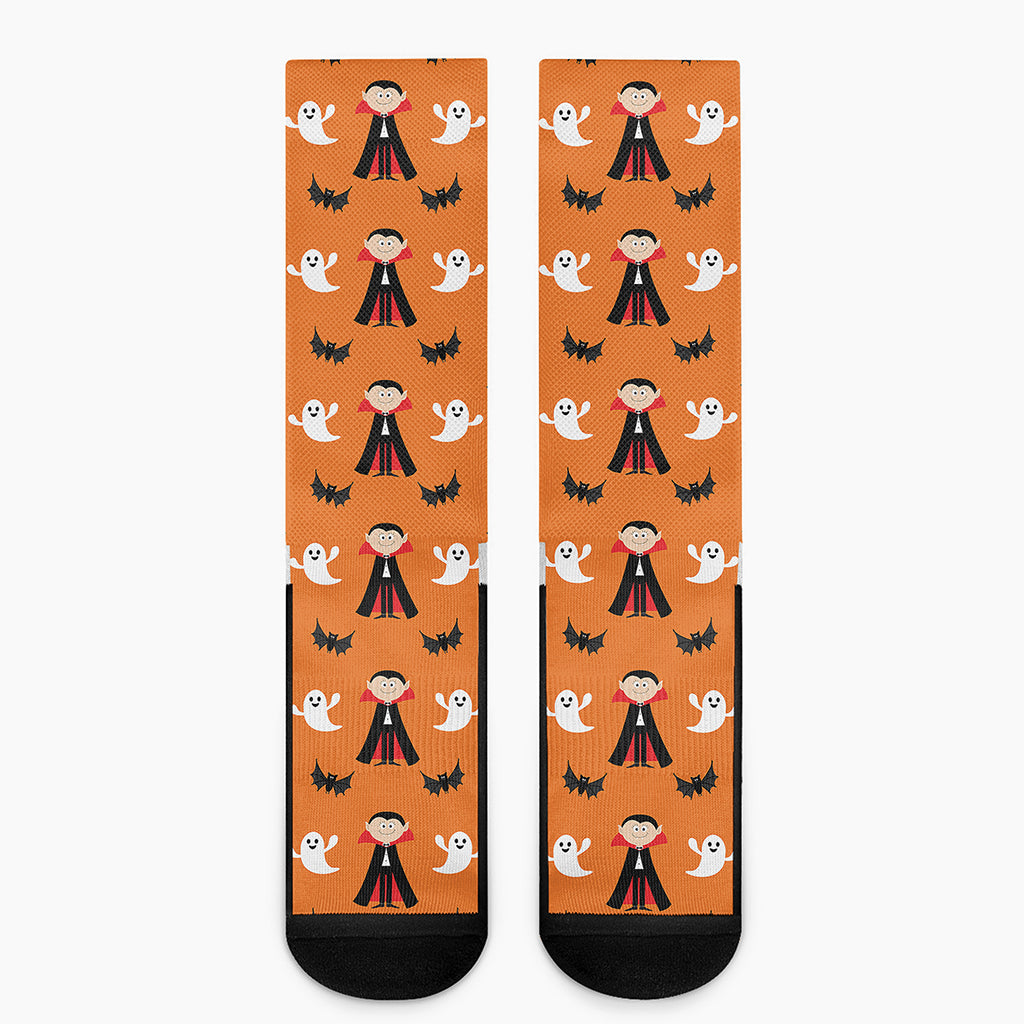 Cartoon Dracula Pattern Print Crew Socks