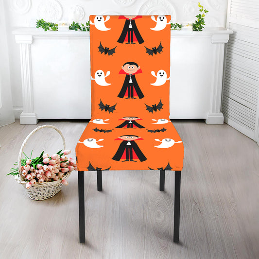 Cartoon Dracula Pattern Print Dining Chair Slipcover
