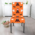 Cartoon Dracula Pattern Print Dining Chair Slipcover