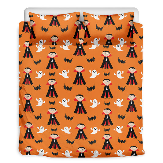 Cartoon Dracula Pattern Print Duvet Cover Bedding Set