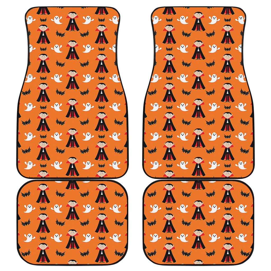 Cartoon Dracula Pattern Print Front and Back Car Floor Mats