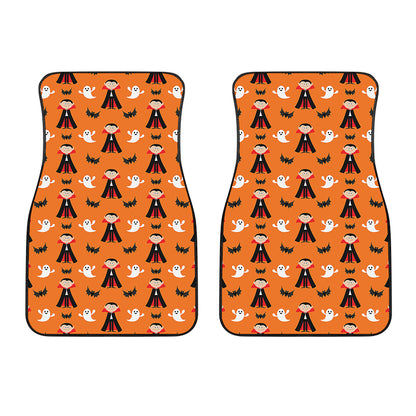Cartoon Dracula Pattern Print Front Car Floor Mats