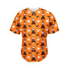 Cartoon Dracula Pattern Print Men's Baseball Jersey