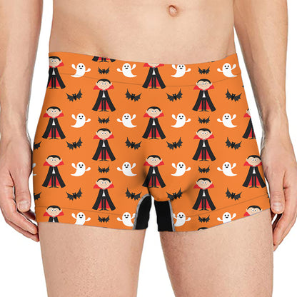 Cartoon Dracula Pattern Print Men's Boxer Briefs