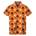 Cartoon Dracula Pattern Print Men's Short Sleeve Shirt
