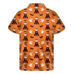 Cartoon Dracula Pattern Print Men's Short Sleeve Shirt