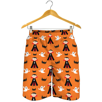 Cartoon Dracula Pattern Print Men's Shorts