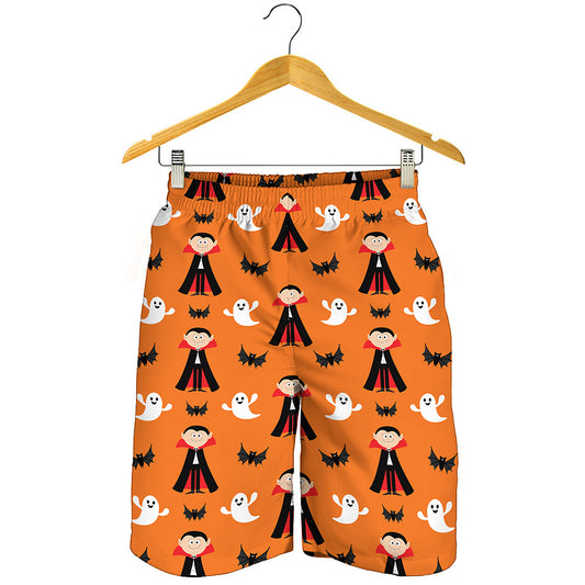 Cartoon Dracula Pattern Print Men's Shorts
