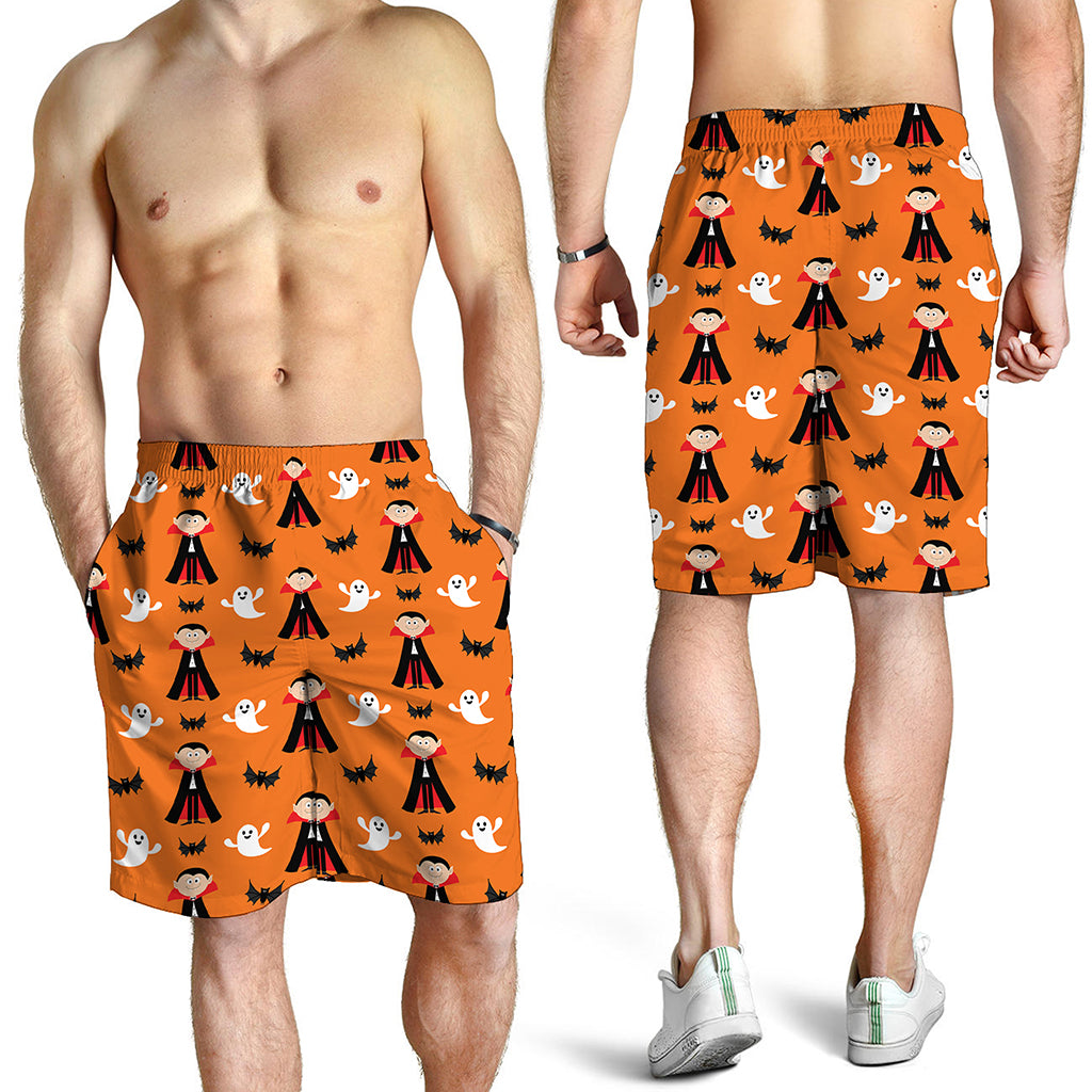 Cartoon Dracula Pattern Print Men's Shorts
