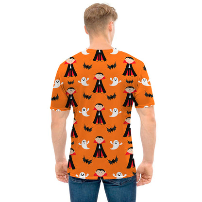 Cartoon Dracula Pattern Print Men's T-Shirt