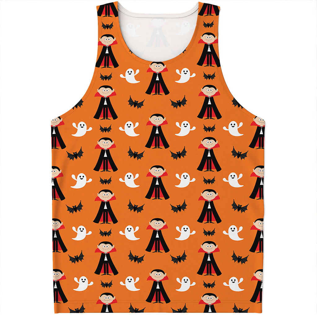 Cartoon Dracula Pattern Print Men's Tank Top